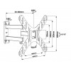 Walfix R-391B Кронштейн наклонно-поворотный, VESA MIS-F, 400 х 400, М6, 75-610 мм - фото 2 - id-p67647525