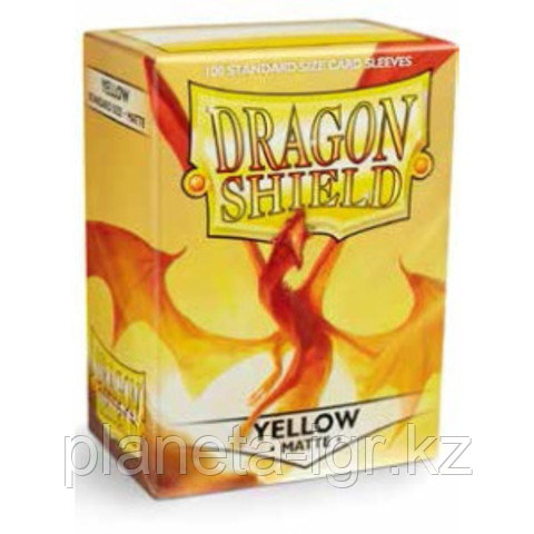 Протекторы Dragon shield матовые, цвет:Желтый, DS Sleeves: Matte Yellow