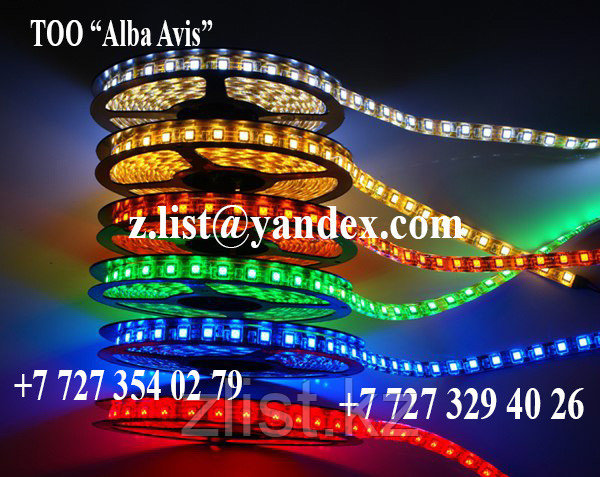 Жарық диодты жолақ SMD3528, 12v герметикалық 120 д/метр. Түсі: ақ, жасыл, қызыл, көк, сары, фото 1