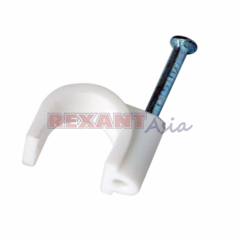 Крепеж кабеля круглый 10 мм, белый (упак. 50 шт) REXANT, 07-4010