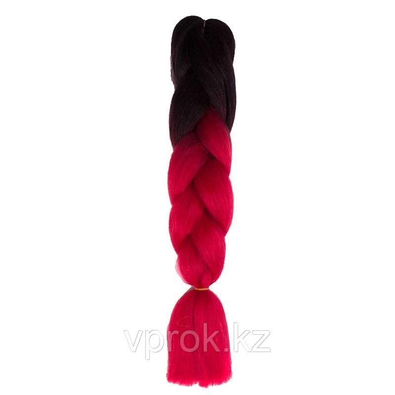Канекалон черно-красный 65 см, косы для плетения - фото 1 - id-p67689830