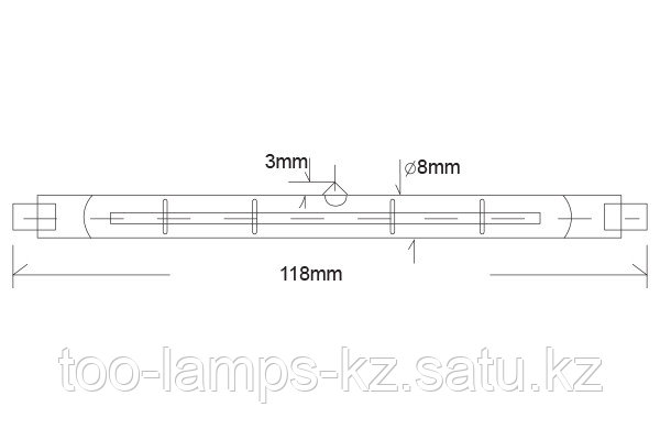 Лампа галогенная линейная Econur 118 мм/300W/R7S/220V, фото 2