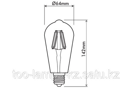 Светодиодная лампа VO/LEDISONE-RETRO/ST64/8W/SMD/E27/25K/220V, фото 2