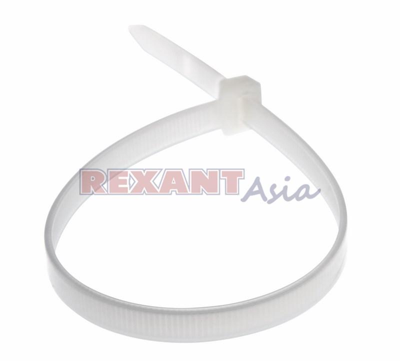 Хомут-стяжка кабельная нейлоновая REXANT 300 x7,6 мм, белая, упаковка 100 шт., (07-0302 )