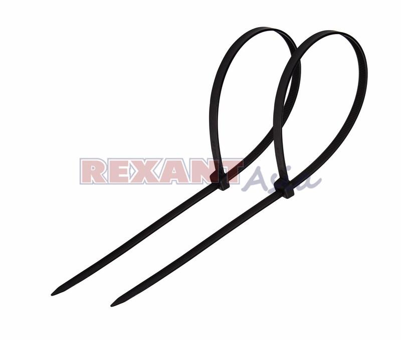 Хомут-стяжка кабельная нейлоновая REXANT 300 x4,8 мм, черная, упаковка 100 шт., (07-1303 )