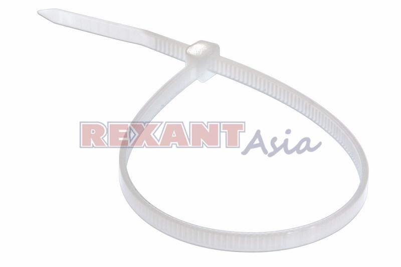 Хомут-стяжка кабельная нейлоновая REXANT 200 x3,6 мм, белая, упаковка 100 шт., (07-0200 )