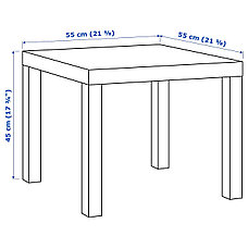 Придиванный столик ЛАКК белый 55x55 см ИКЕА, IKEA, фото 6