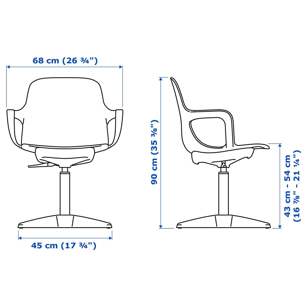 Стул рабочий ОДГЕР бежевый ИКЕА, IKEA - фото 6 - id-p67701924