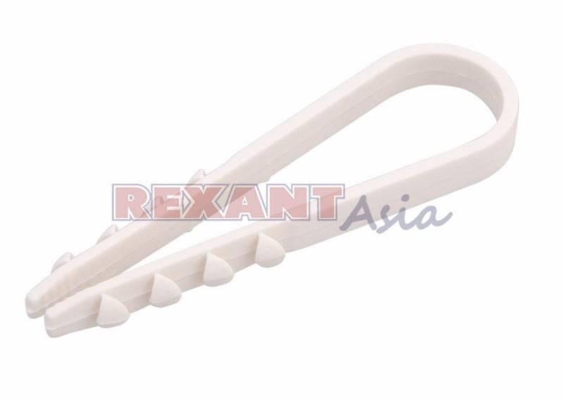Дюбель-хомут нейлоновый 5-10 мм REXANT белый