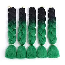 Канекалон черно-зеленый 65 см, косы для плетения - фото 1 - id-p67702249
