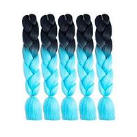 Канекалон черный-бледно голубой 65 см, косы для плетения