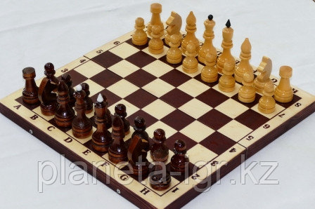Шахматы турнирные утяжеленные лакированные с доской 400х200х55