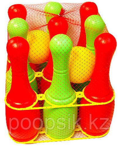 Детский боулинг набор 9 кегель, 2 шара - фото 1 - id-p67722851