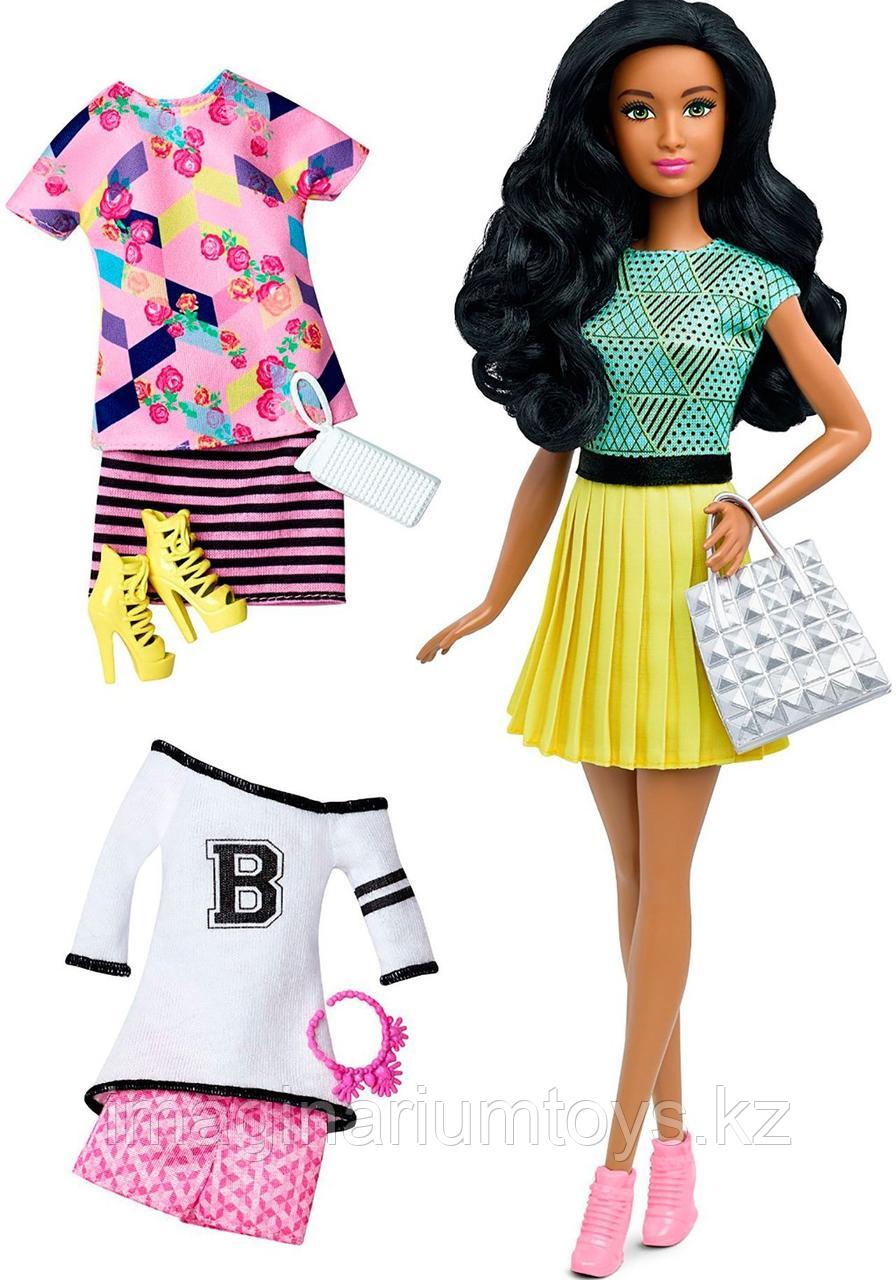 Кукла Барби модница с комплектом одежды брюнетка