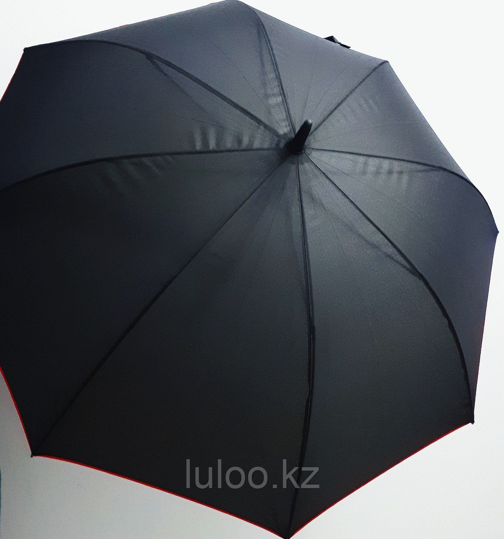 Зонт-трость черный MIRACLE с красной тростью (полу-автомат), 120см. - фото 2 - id-p67729800