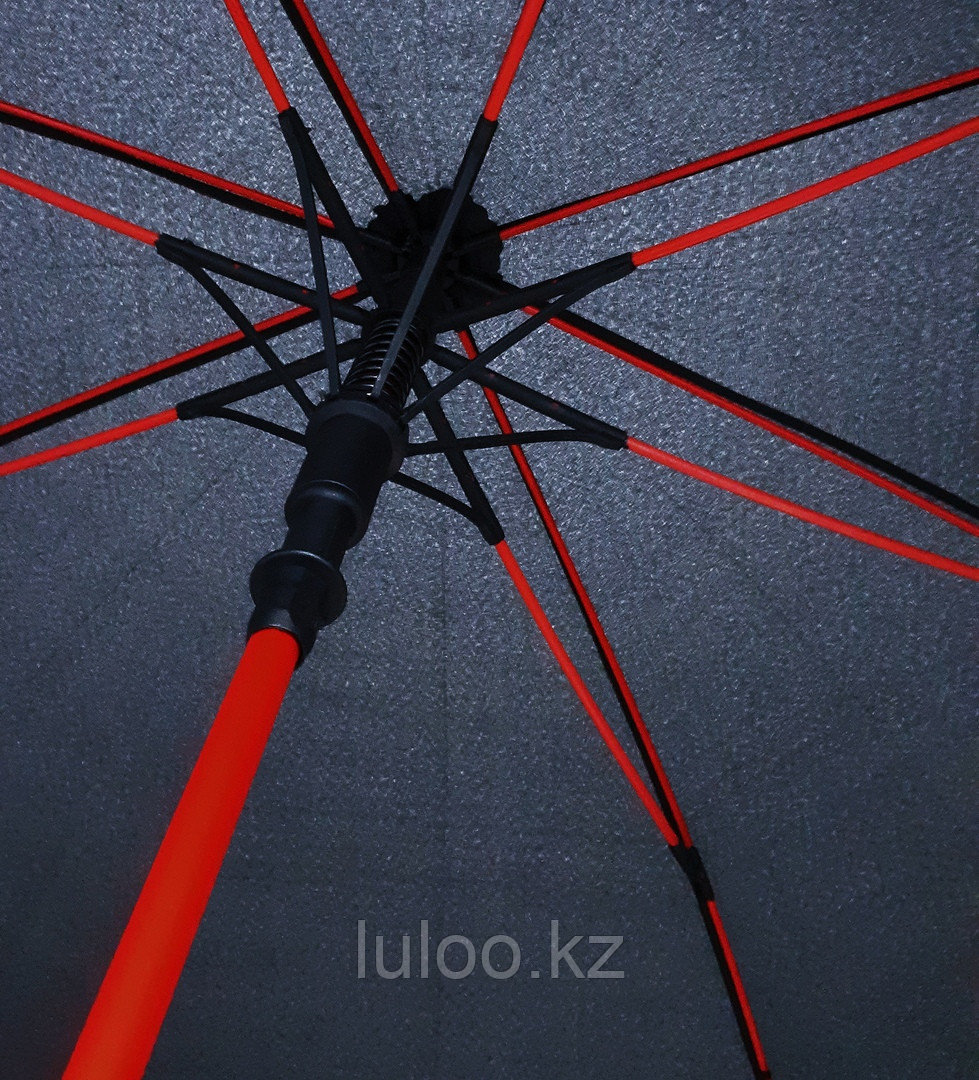 Зонт-трость черный MIRACLE с красной тростью (полу-автомат), 120см. - фото 5 - id-p67729800