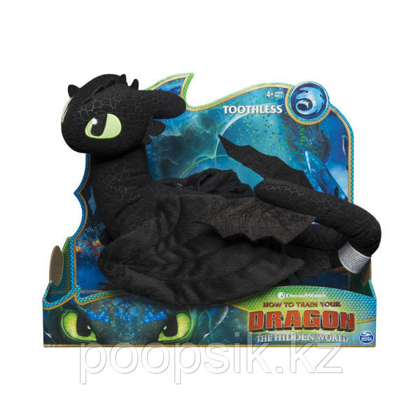 Мягкая игрушка дракон Беззубик (Ночная фурия), 35 см - фото 2 - id-p67727296