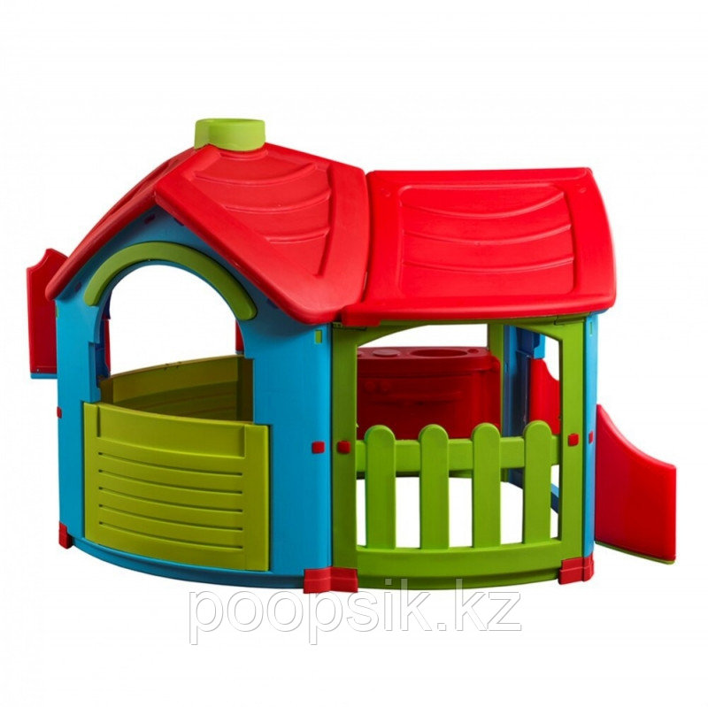 Игровой домик PalPlay Вилла с пристройкой со светом и звуком - голубой, зеленый, красный - фото 1 - id-p67727590