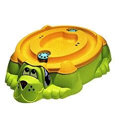 Песочница-бассейн - Собачка с крышкой (зелено, оранжевый)