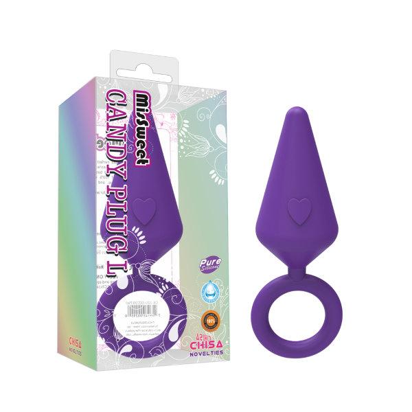 Анальная втулка "CANDY PLUG L", силикон, L 7.0 см, D 3.8 см, цвет сиреневый