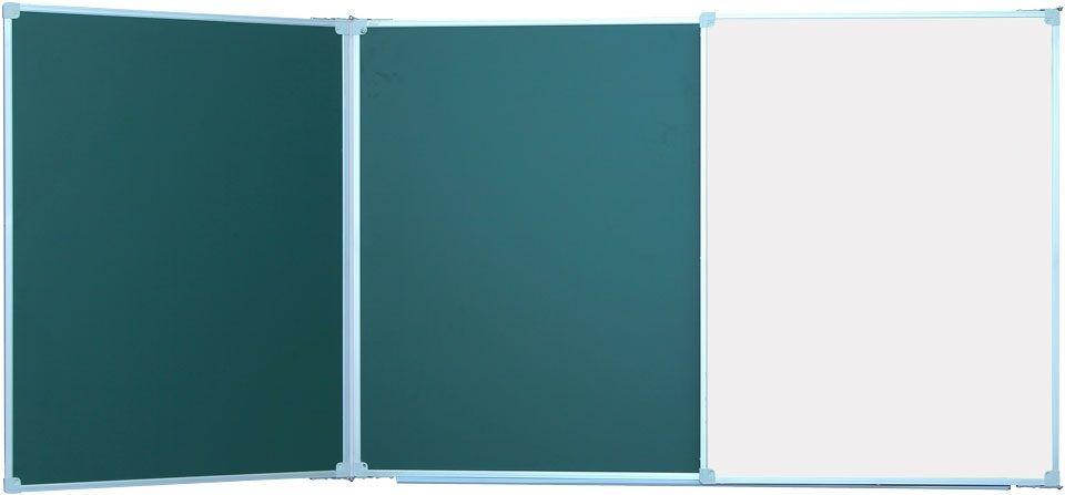 Доска магнитная меловая зеленая школьная трехсекционная 100х400 см. 3-х элементная - фото 2 - id-p67759500