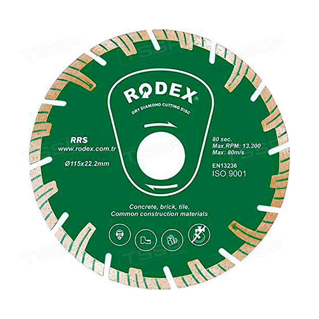 Диск алмазный 180 х 22,2 мм с защитным сегментом RRS180 (RODEX) - фото 1 - id-p67759636