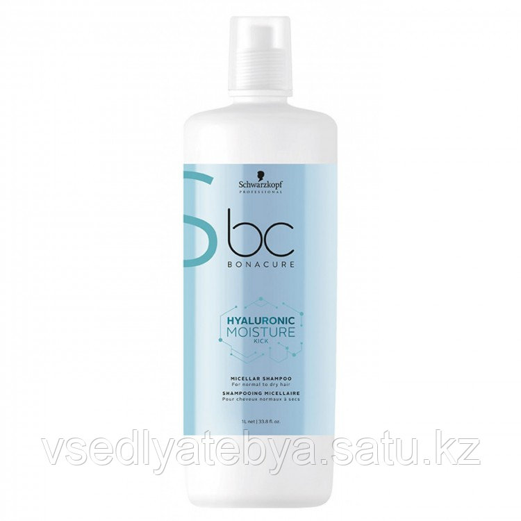 Увлажняющий мицеллярный шампунь Schwarzkopf BC Hyaluronic Moisture Kick Micellar Shampoo, 1000 мл