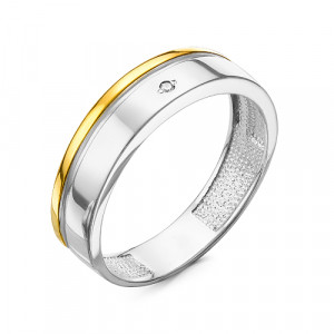 Кольцо из серебра с натуральным бриллиантом Teosa 1000-0286