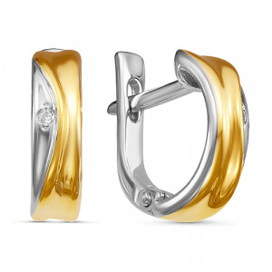 Серьги из серебра с натуральным бриллиантом Teosa 2000-0284