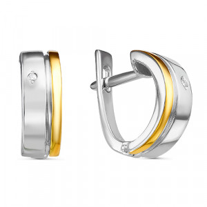 Серьги из серебра с натуральным бриллиантом Teosa 2000-0286