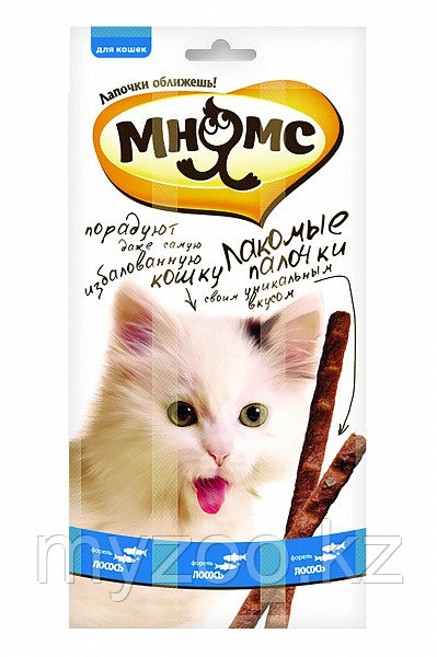Лакомые палочки для кошек Мнямс лосось форель 3х15 гр
