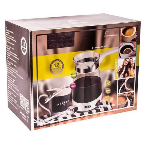 Электрокофеварка-турка со стеклянной колбой для кофе по-турецки DSP KA3037 (Черный) - фото 1 - id-p67773296