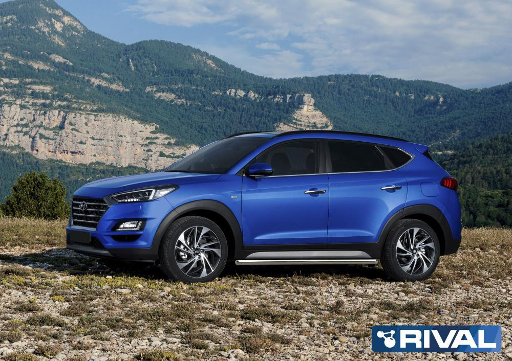 Защита порогов d57 RIVAL для Hyundai Tucson, 2015-н.в.