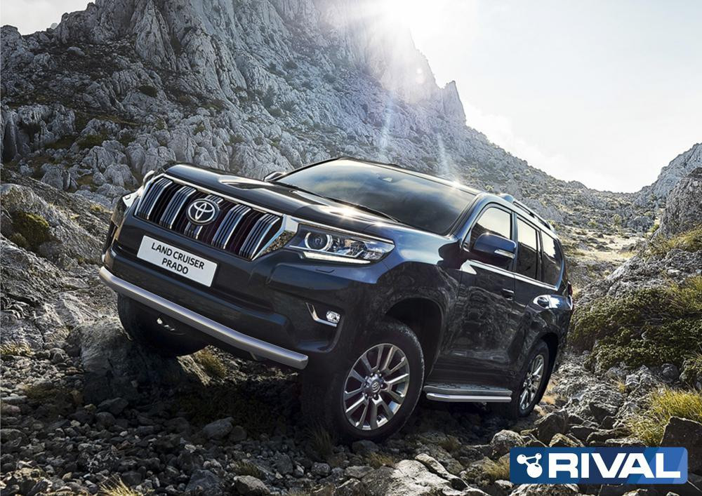 Защита порогов d42 RIVAL для Toyota Land Cruiser Prado 150 (2009-2017)