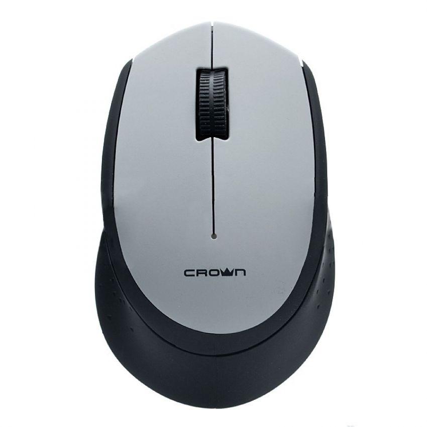 Мышь Crown CMM-937W, Опт. 1000dpi, Беспр.(1xAA), Black and Grey