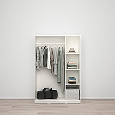 Шкаф платяной КЛЕППСТАД 3-дверный белый ИКЕА, IKEA, фото 3