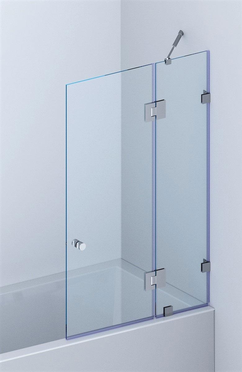 Стеклянный экран складывающийся из безопасного 8 мм стекла для ванны "А23"