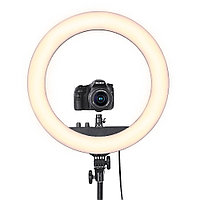 Селфи лампа, кольцевая на подставке с креплением для фотоаппата и зеркалом, 44 см