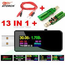 Цифровой USB тестер-вольтамперметр 13-в-1 U96 с OLED дисплеем ATORCH (USB-тестер + 2Х кабель "Аллигатор"), фото 2