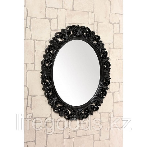 Овальное зеркало настенное 73х58 см цвет черный, CLK886, фото 2