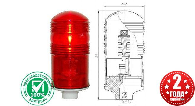 Заградительный огонь «ЗОМ-2» >10cd, тип «А», 30-265V AC/DC, IP65