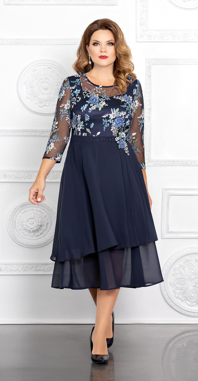 Платье Mira Fashion-4687, синий, 50