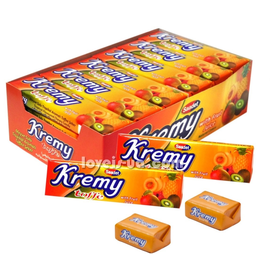 Жевательная конфета Тропик Kremy toffe Saadet (24шт - упак)