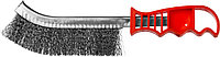 Пластмасса сабы бар қол щеткасы, бір қатарлы, 0,3 мм бұралған болат сым, MIRAX 35112-2