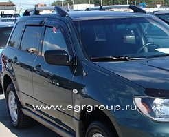 Дефлекторы боковых окон 4 части темные Mitsubishi Outlander 2000-2006, 2007-, 2010-