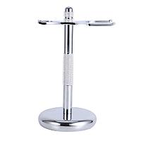 Подставка (стойка) для бритвы и помазка серебристая