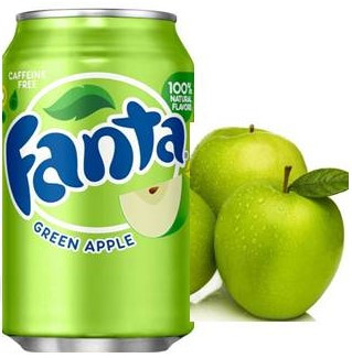 Fanta Green Apple Зеленое сочное яблоко 355ml США (12шт-упак)