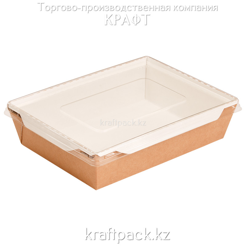 Контейнер, салатник с прозрачной крышкой 1000мл 200*140*55 (Eco Opsalad 1000) DoEco (50/150)