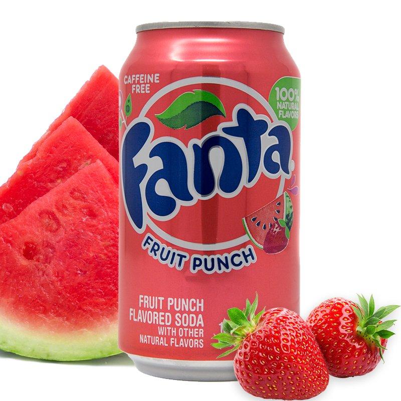 Fanta Fruit Punch Фруктовый Пунш Клубника-Арбуз  355ml США (12шт-упак)