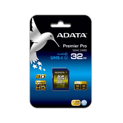 Карта памяти SDHC 32Gb, ADATA Premier Pro, ASDH32GUI1CL10-R, UHS-I, Class 10, Read 95Mb/s, Write 45Mb/s - фото 1 - id-p67951366